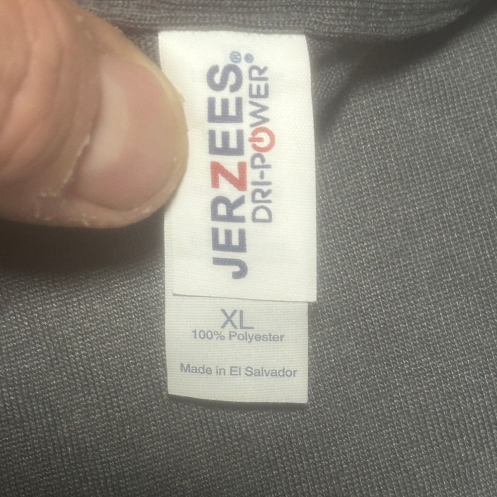 Jerzees Mens XL Sto Panel Logo Graphic Tee Gray USA Flag Patriotic T-Shirt - Picture 4 of 6